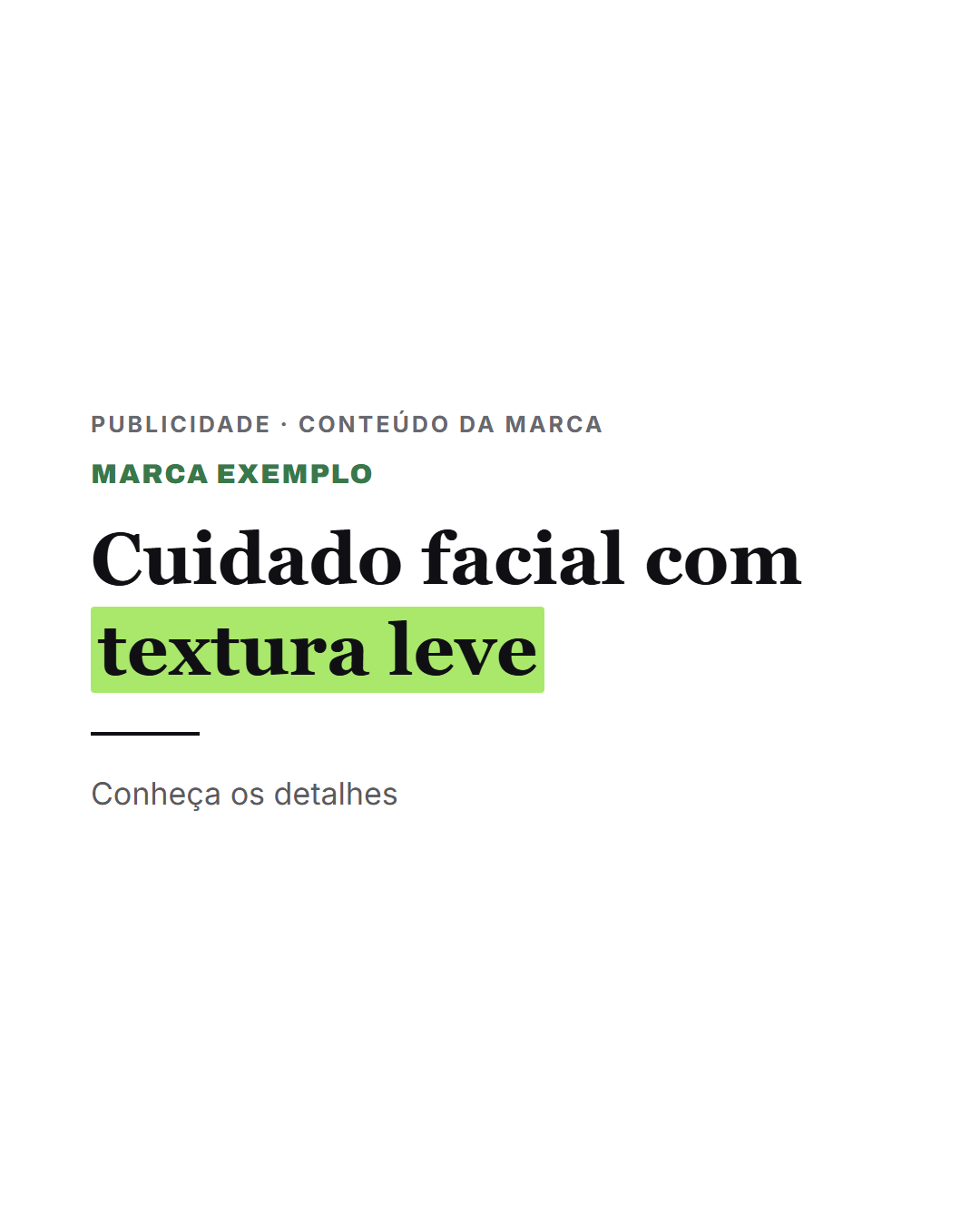 Criativo de exemplo — nativo-editorial
