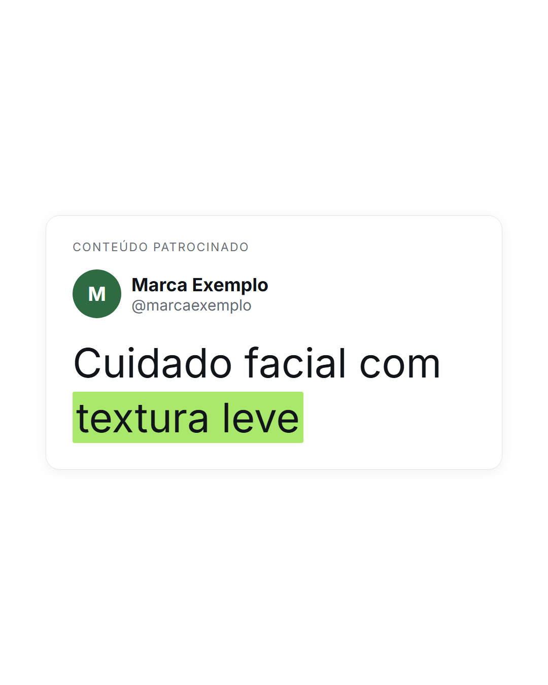 Criativo de exemplo — nativo-post-social
